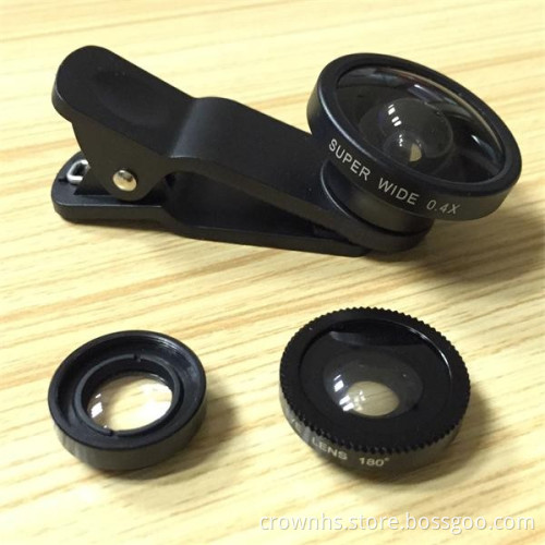HOT SELL Universal Clip 3 in 1 Fish Eye Wide Angle Macro Fisheye Mobile Phone Lens For iPhone 6 5 5S Samsung HTC
